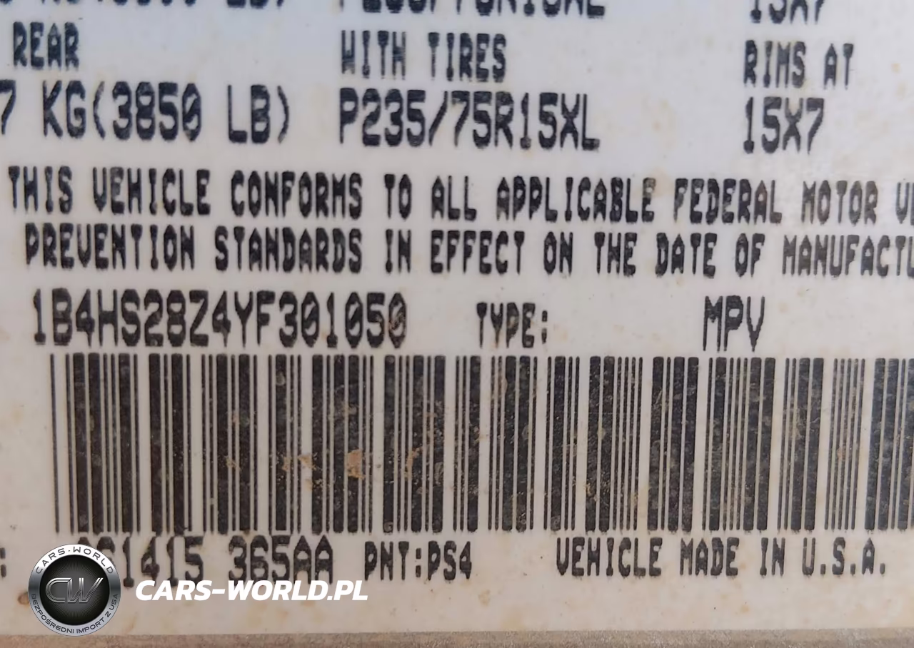 2000 Dodge Durango VIN:1B4HS28Z4YF301050 - 9