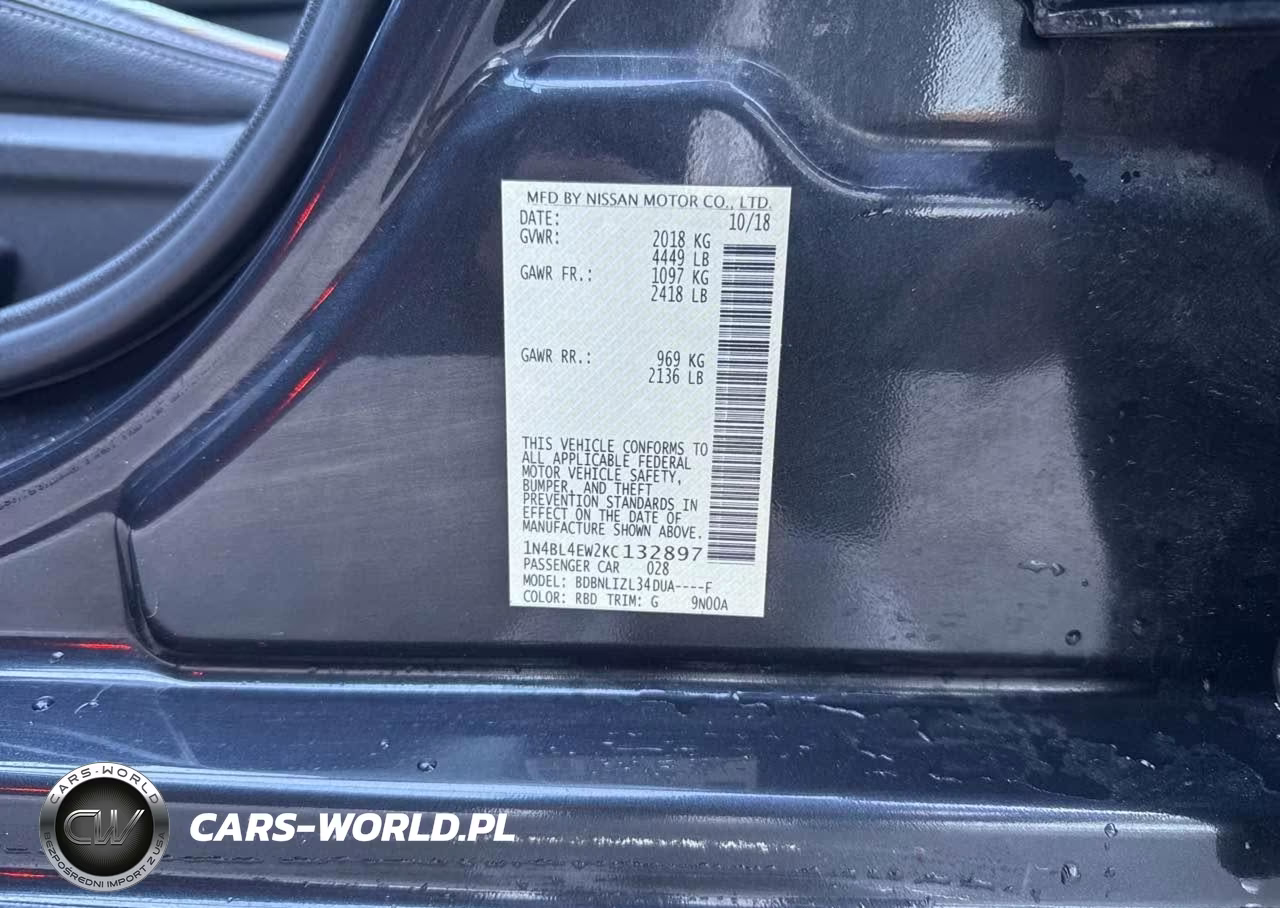 2019 Nissan Altima 2.5 Sl VIN:1N4BL4EW2KC132897 - 9