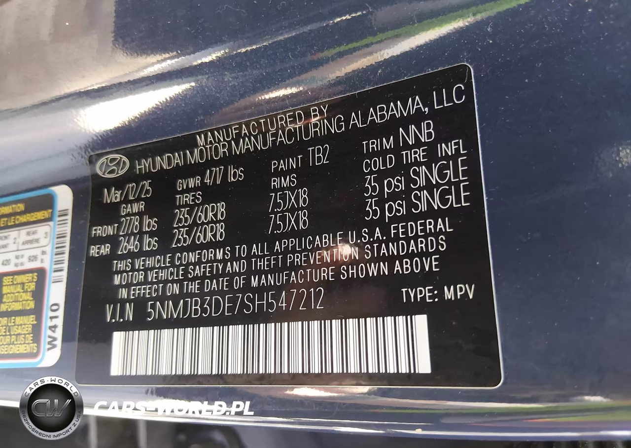 2025 Hyundai Tucson Sel VIN:5NMJB3DE7SH547212 - 9