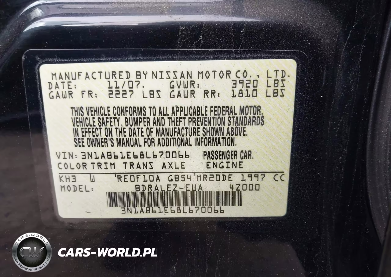 2008 Nissan Sentra 2.0S VIN:3N1AB61E68L670066 - 9