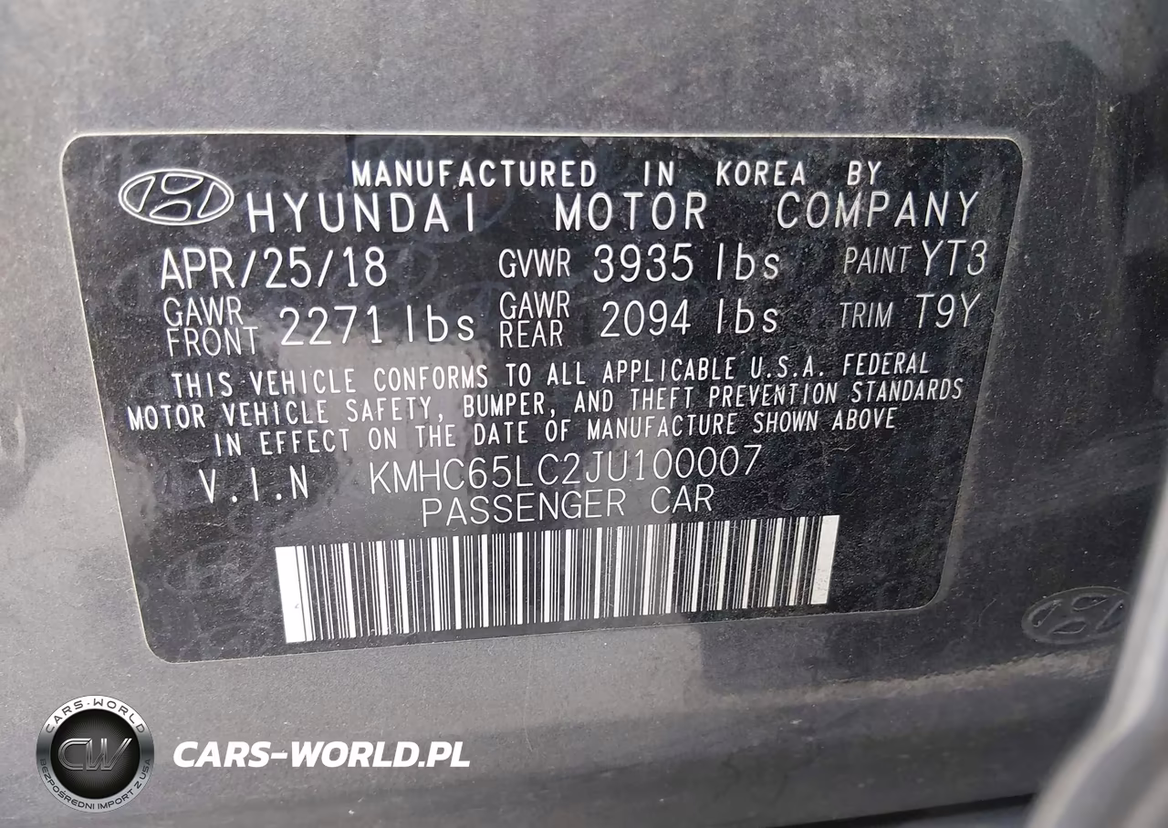 2018 Hyundai Ioniq Hybrid Blue VIN:KMHC65LC2JU100007 - 9