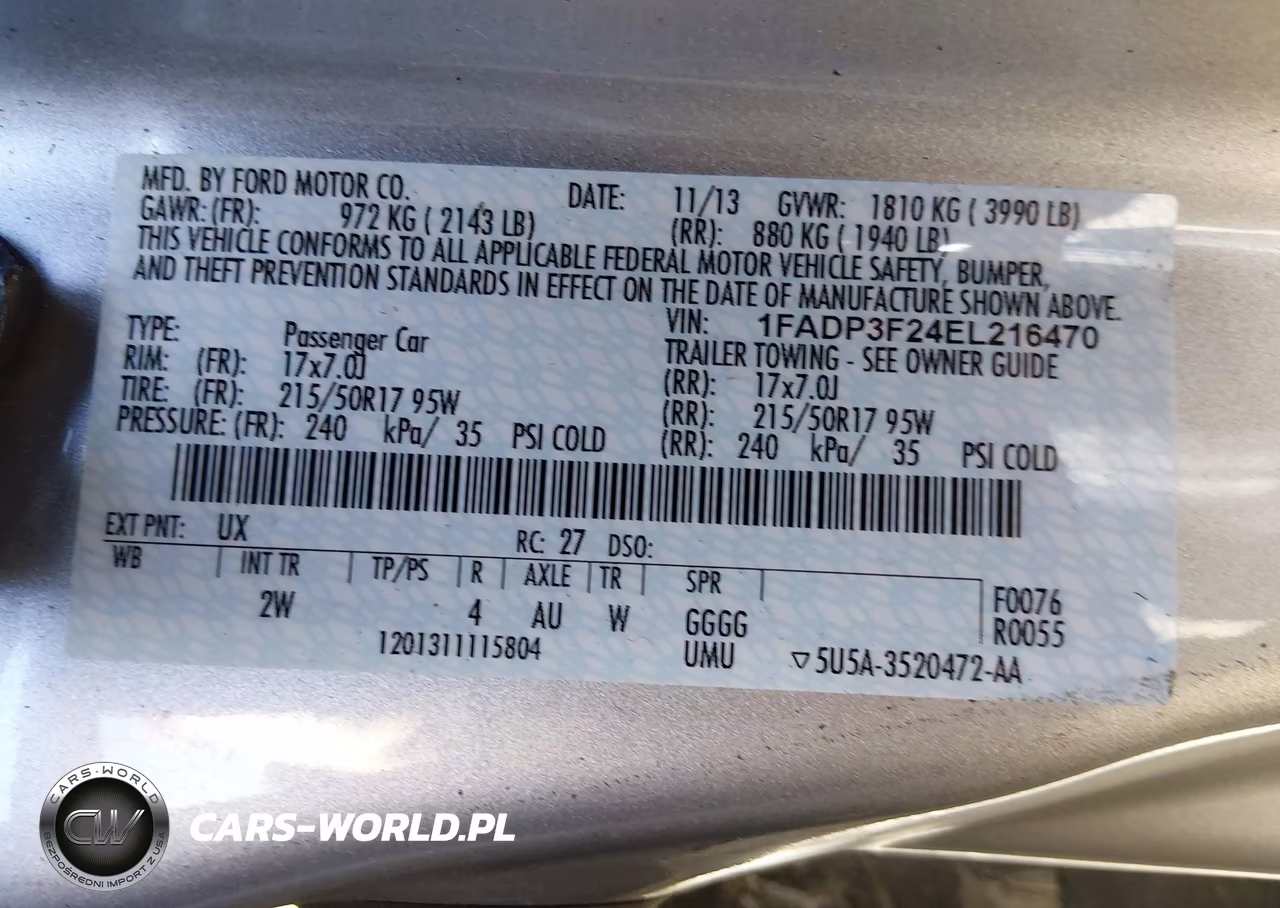 2014 Ford Focus Se VIN:1FADP3F24EL216470 - 9