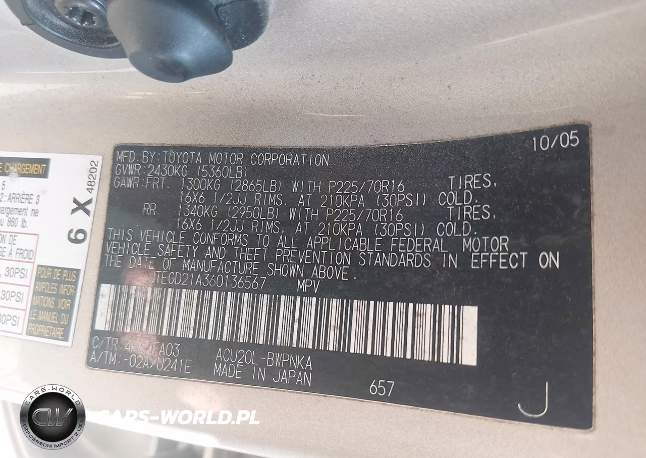 2006 Toyota Highlander VIN:JTEGD21A360136567 - 9