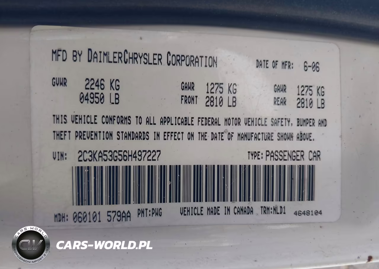 2006 Chrysler 300 Touring VIN:2C3KA53G56H497227 - 9