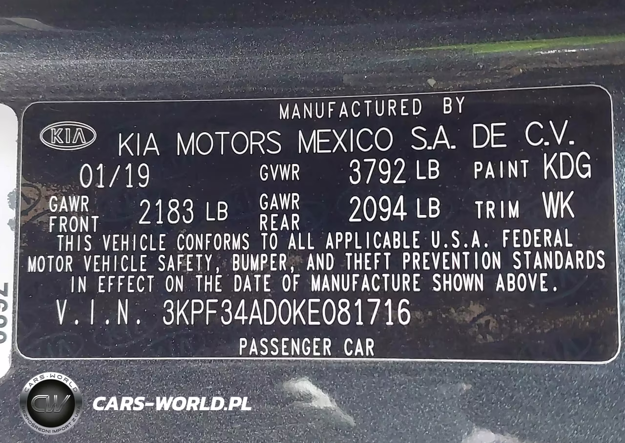 2019 Kia Forte S VIN:3KPF34AD0KE081716 - 9