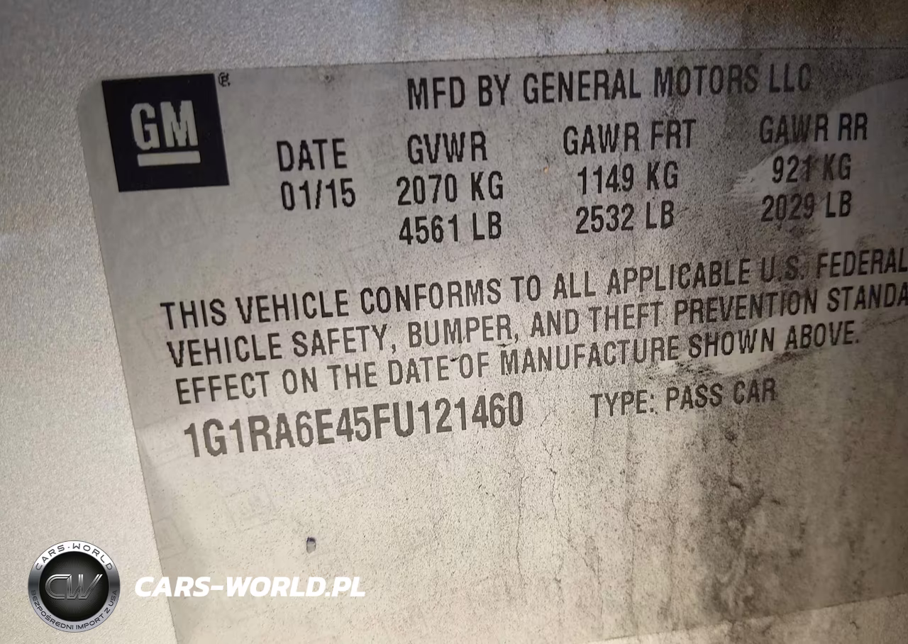 2015 Chevrolet Volt VIN:1G1RA6E45FU121460 - 9