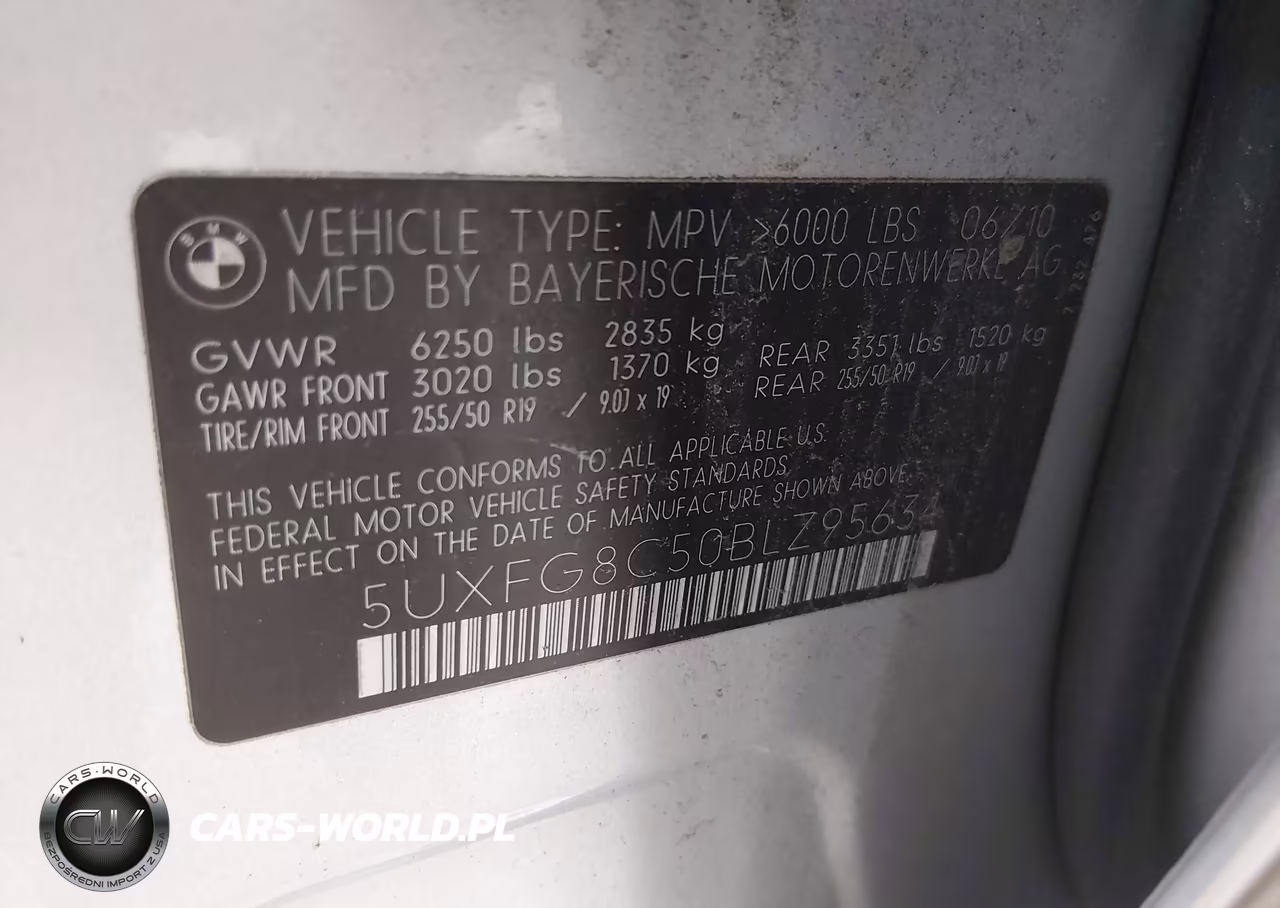 2011 BMW X6 xDrive50I VIN:5UXFG8C50BLZ95634 - 9