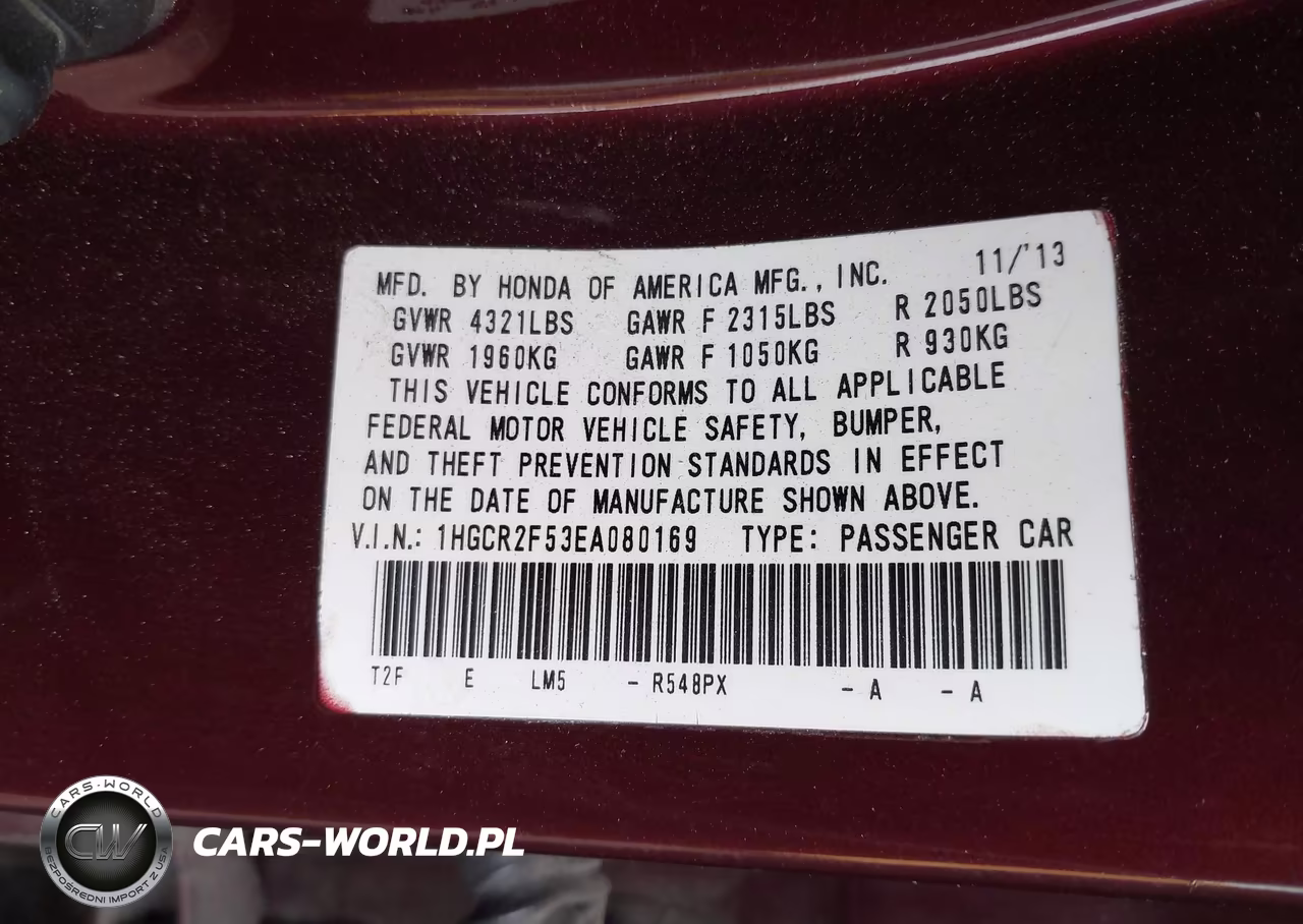 2014 Honda Accord Sport VIN:1HGCR2F53EA080169 - 9