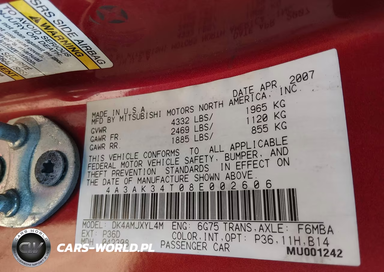 2008 Mitsubishi Eclipse Gt VIN:4A3AK34T08E002606 - 9