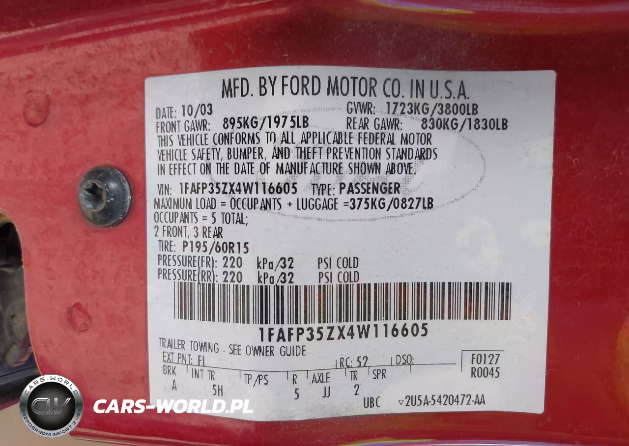 2004 Ford Focus Ztw VIN:1FAFP35ZX4W116605 - 9
