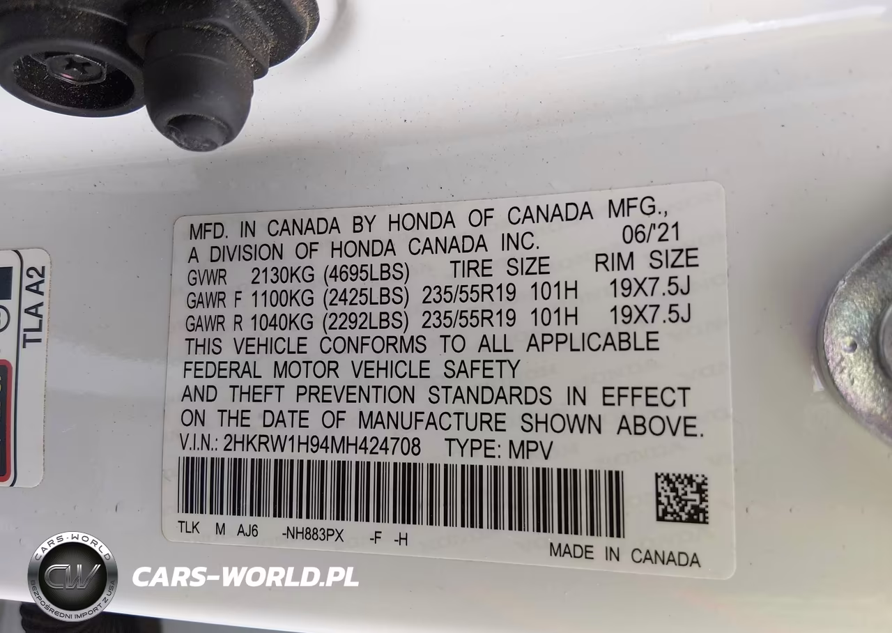 2021 Honda Cr-V 2Wd Touring VIN:2HKRW1H94MH424708 - 9