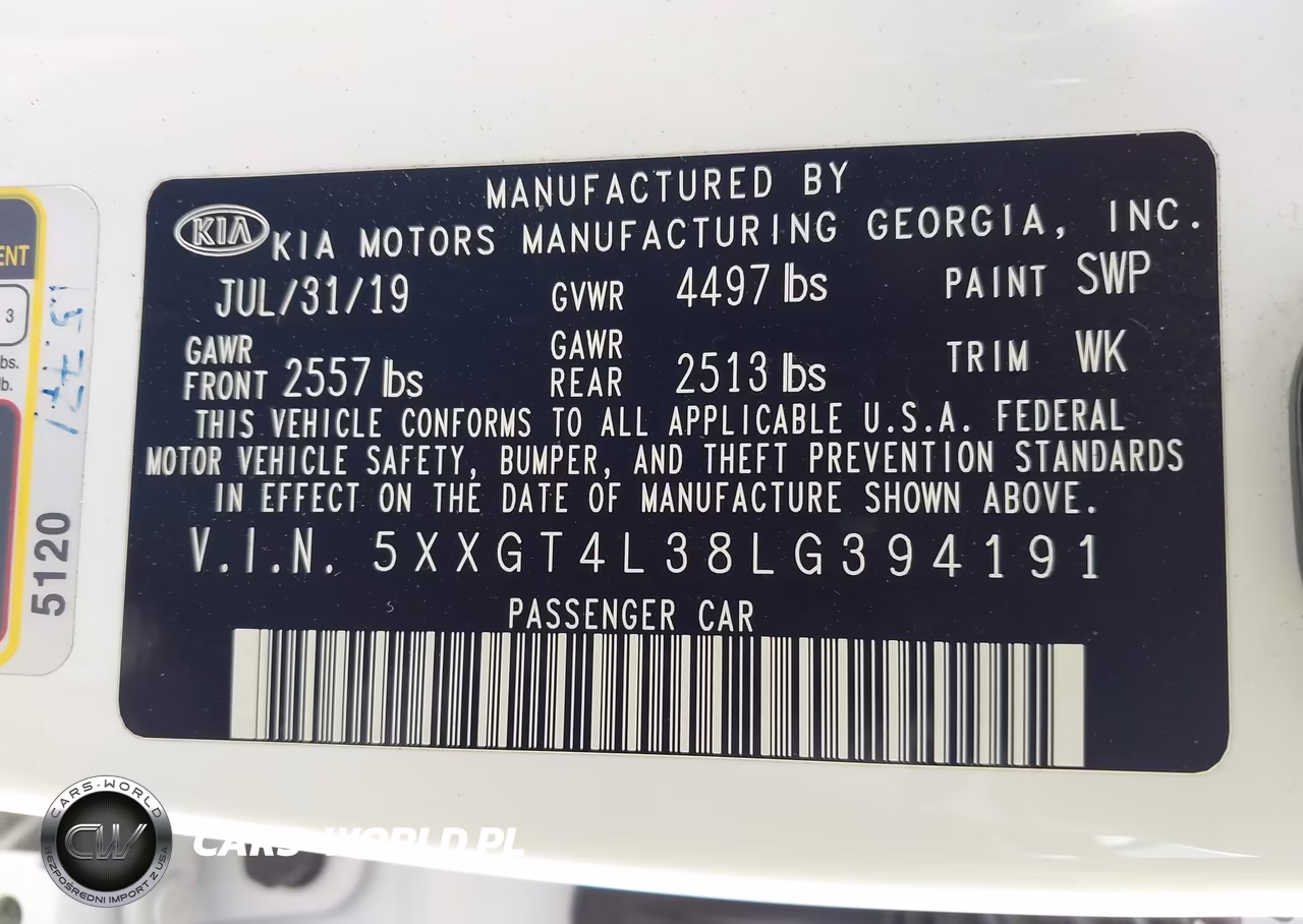 2020 Kia Optima Lx VIN:5XXGT4L38LG394191 - 9
