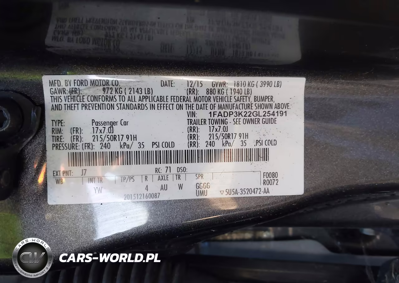 2016 Ford Focus Se VIN:1FADP3K22GL254191 - 9