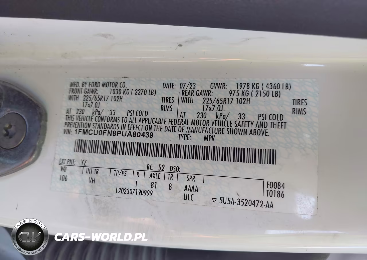 2023 Ford Escape VIN:1FMCU0FN8PUA80439 - 9