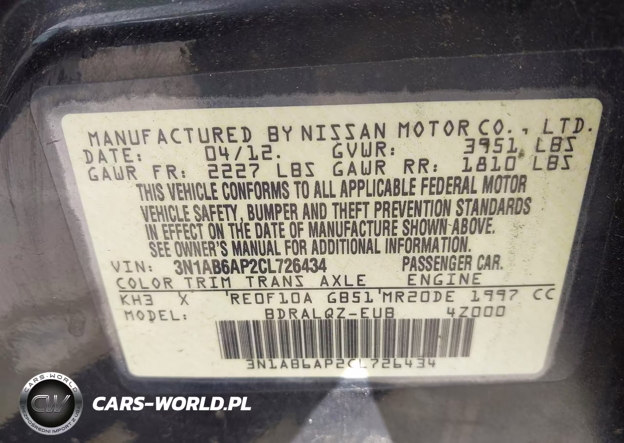 2012 Nissan Sentra 2.0 VIN:3N1AB6AP2CL726434 - 9