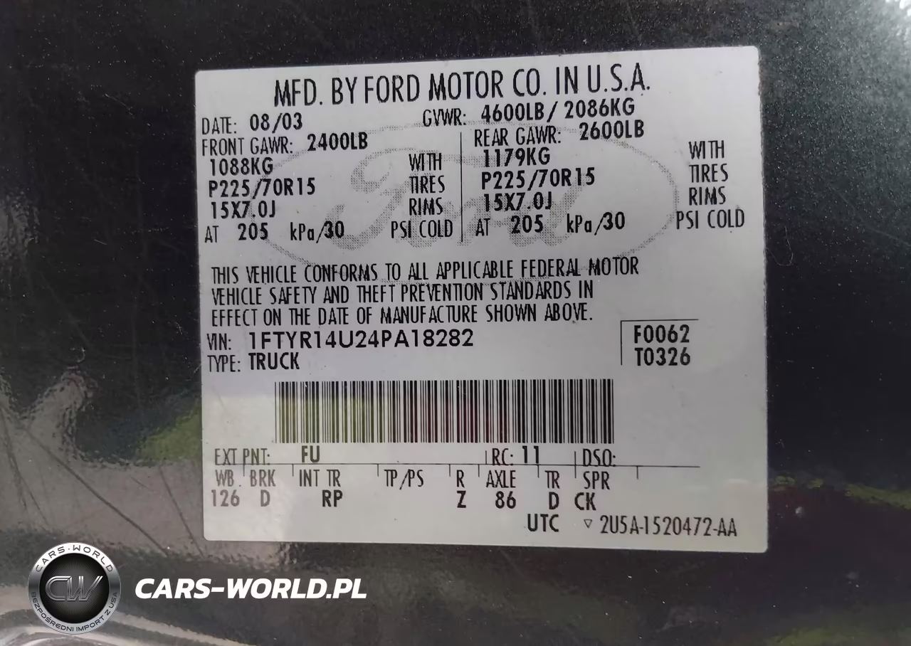 2004 Ford Ranger Edge-Tremor-Xl-Xlt VIN:1FTYR14U24PA18282 - 9