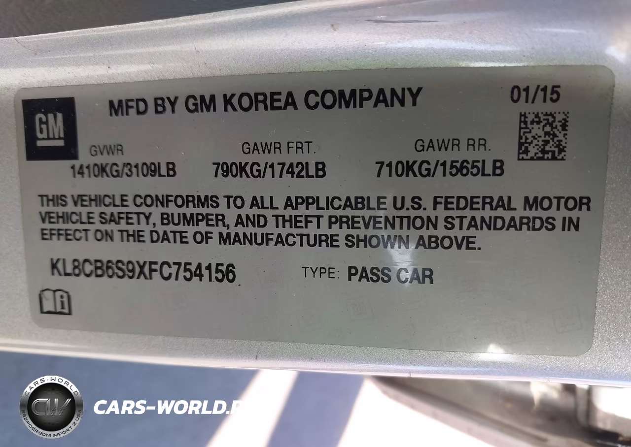 2015 Chevrolet Spark Ls Cvt VIN:KL8CB6S9XFC754156 - 9