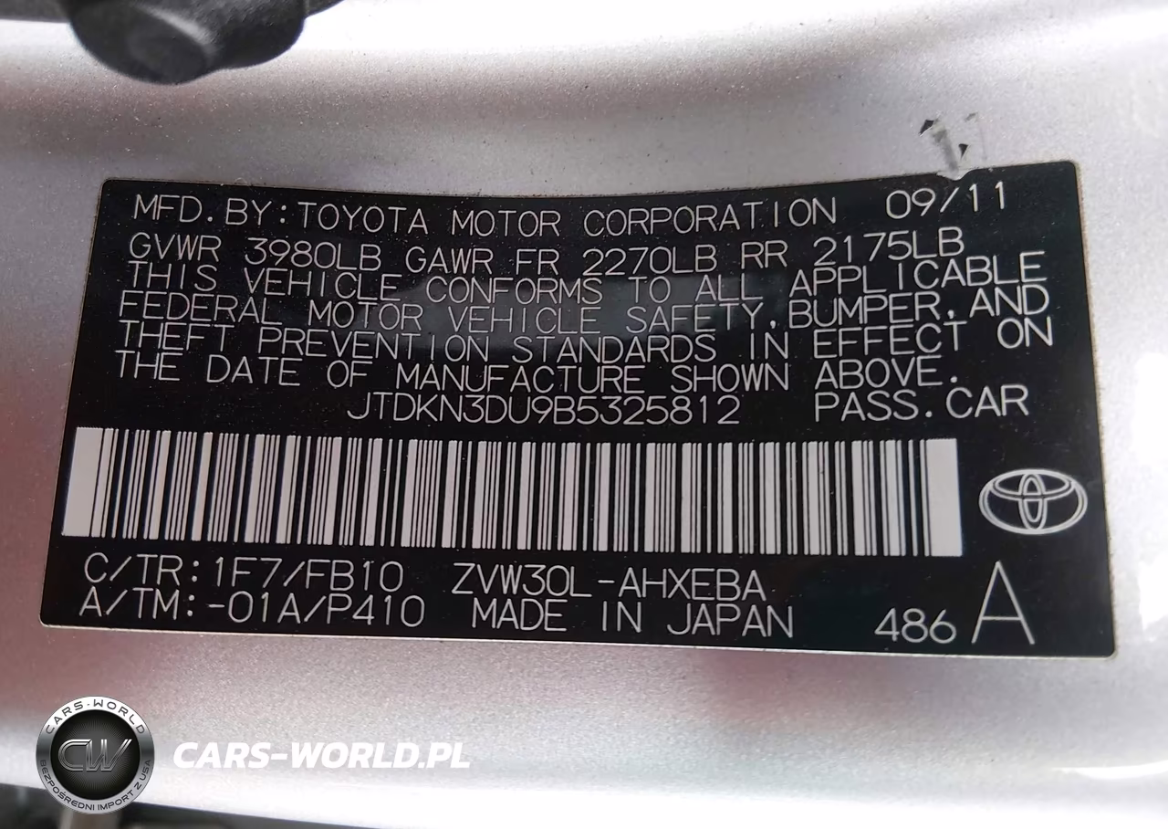2011 Toyota Prius Three VIN:JTDKN3DU9B5325812 - 9