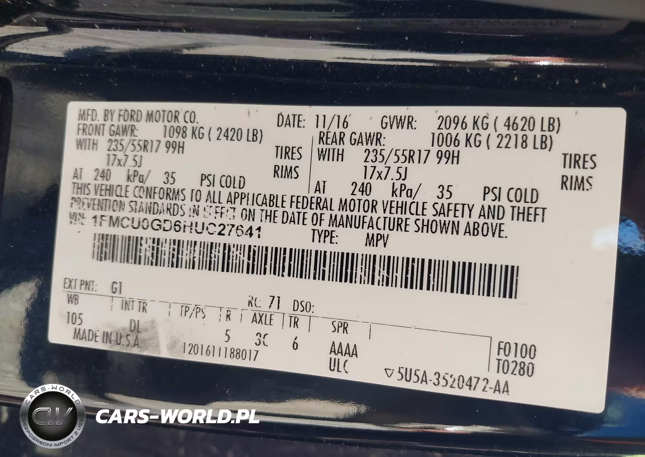 2017 Ford Escape Se VIN:1FMCU0GD6HUC27641 - 9