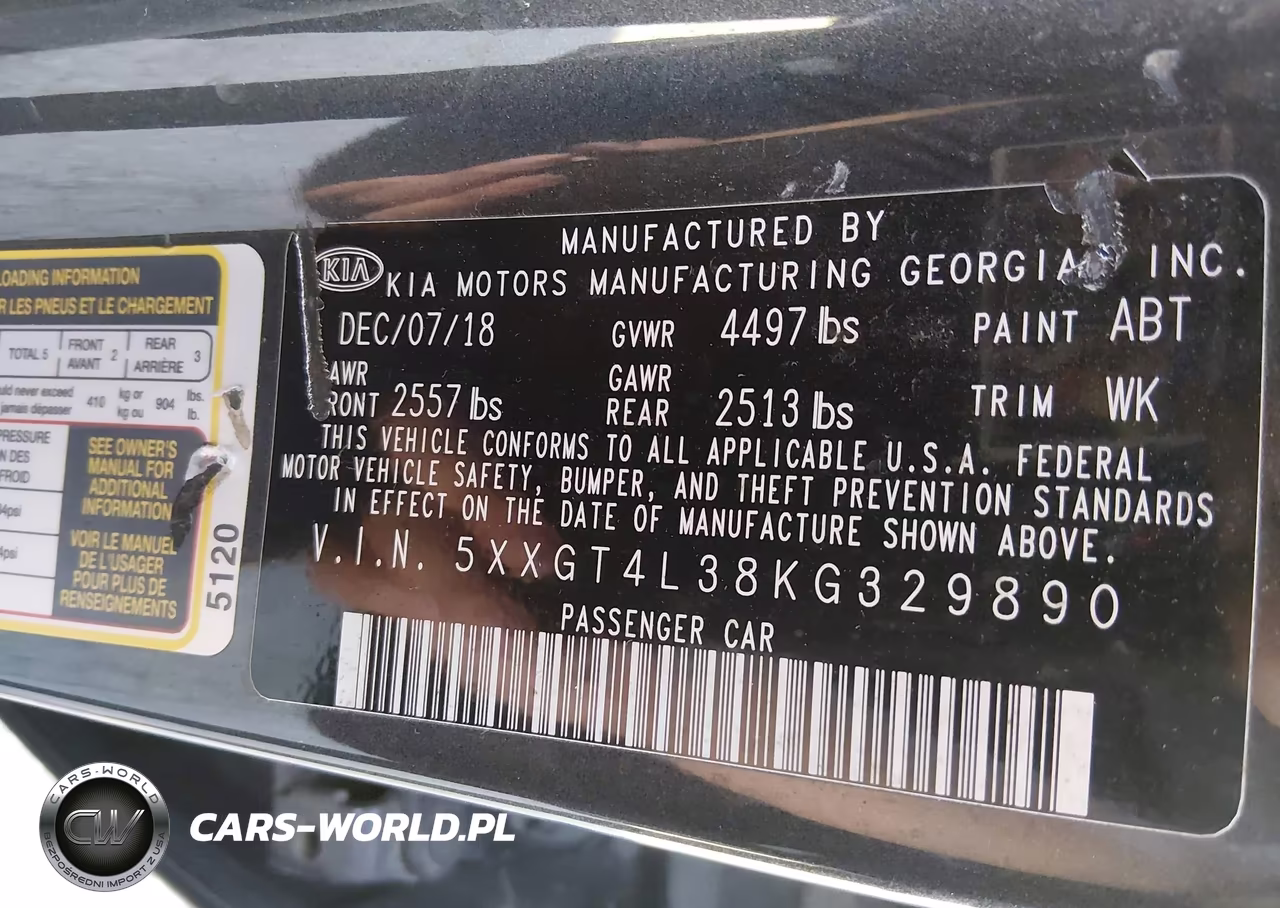 2019 Kia Optima Lx VIN:5XXGT4L38KG329890 - 9