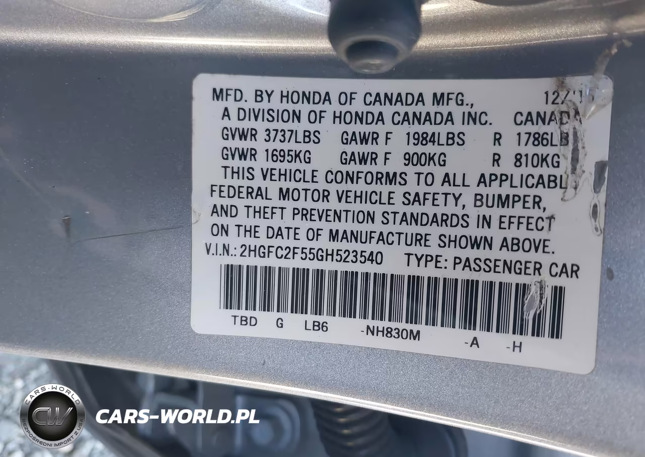 2016 Honda Civic Lx VIN:2HGFC2F55GH523540 - 9