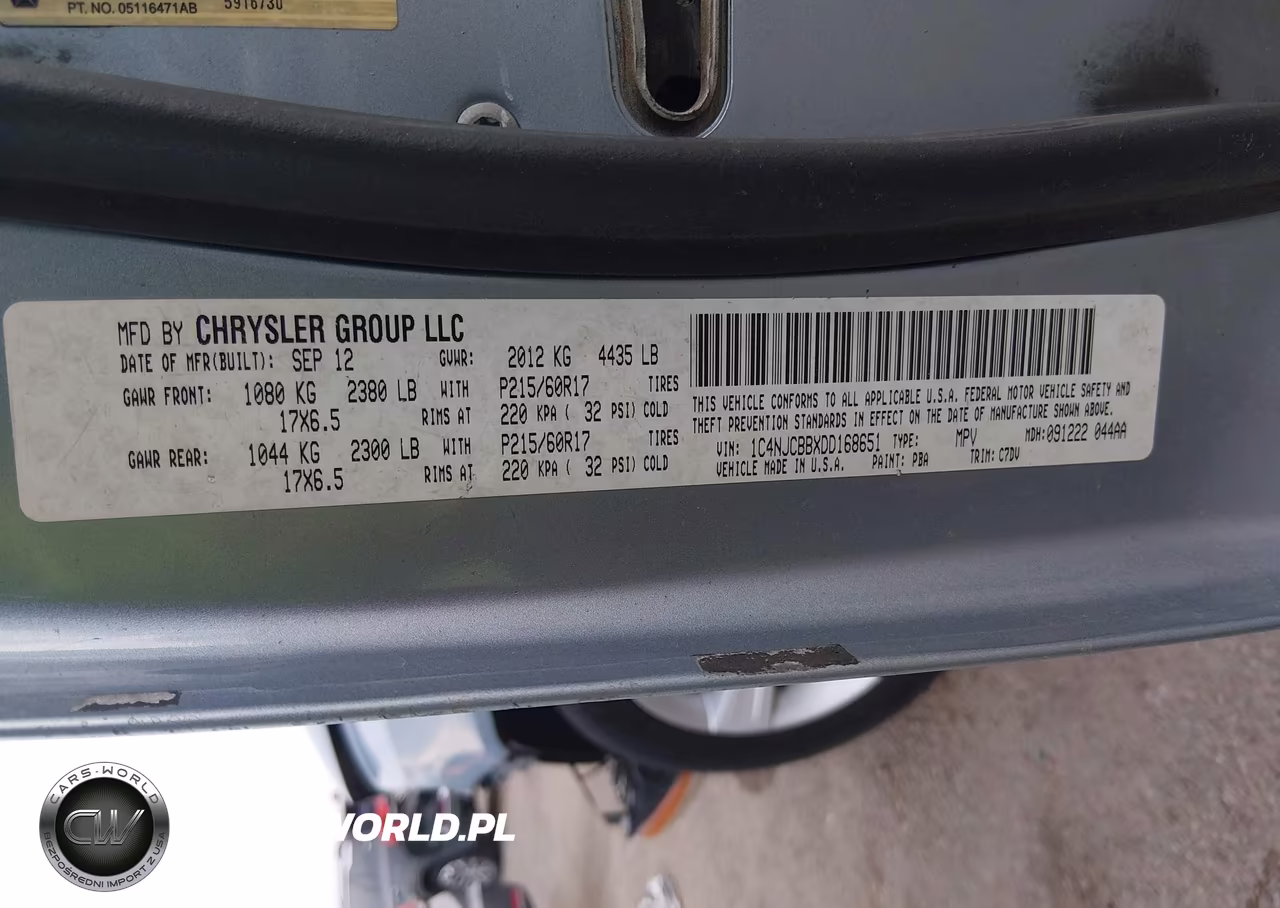 2013 Jeep Compass Sport VIN:1C4NJCBBXDD168651 - 9