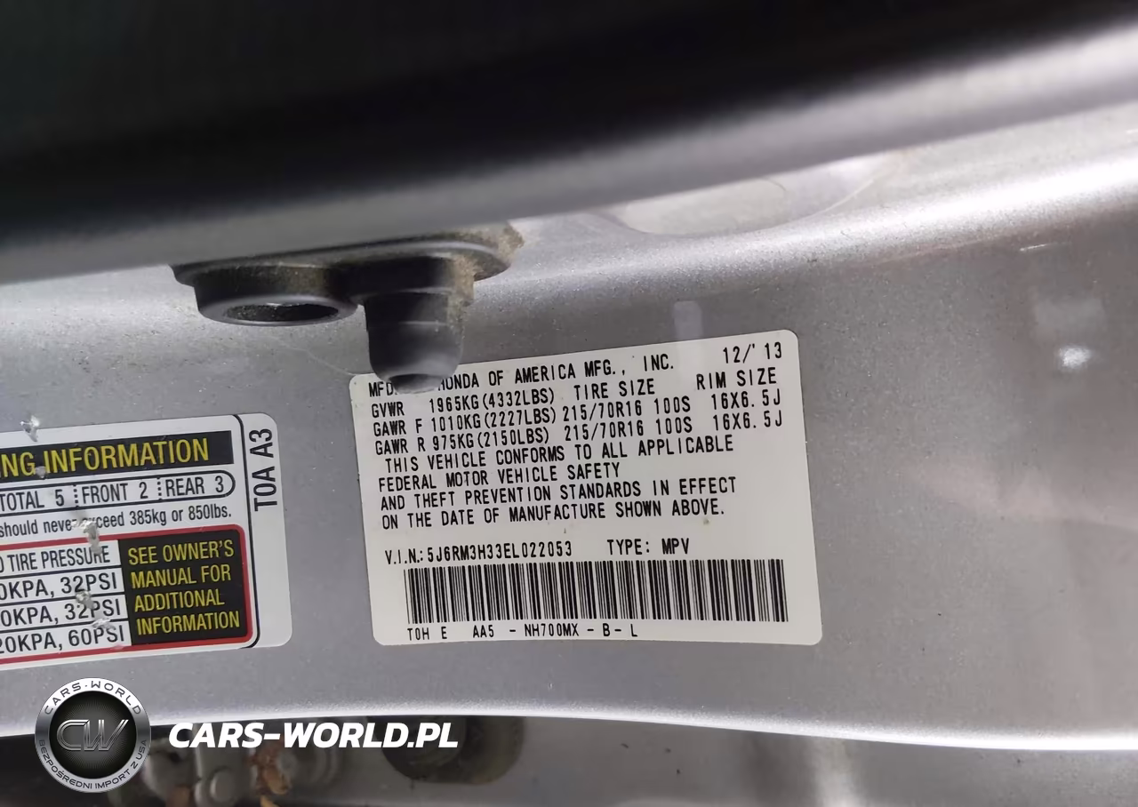 2014 Honda Cr-V Lx VIN:5J6RM3H33EL022053 - 9
