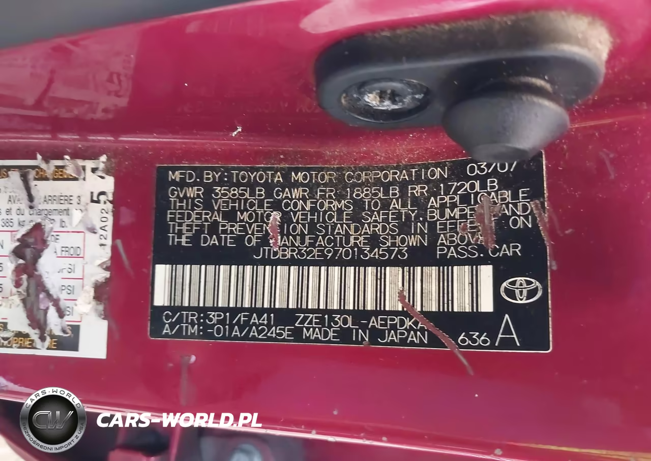 2007 Toyota Corolla Ce VIN:JTDBR32E970134573 - 9