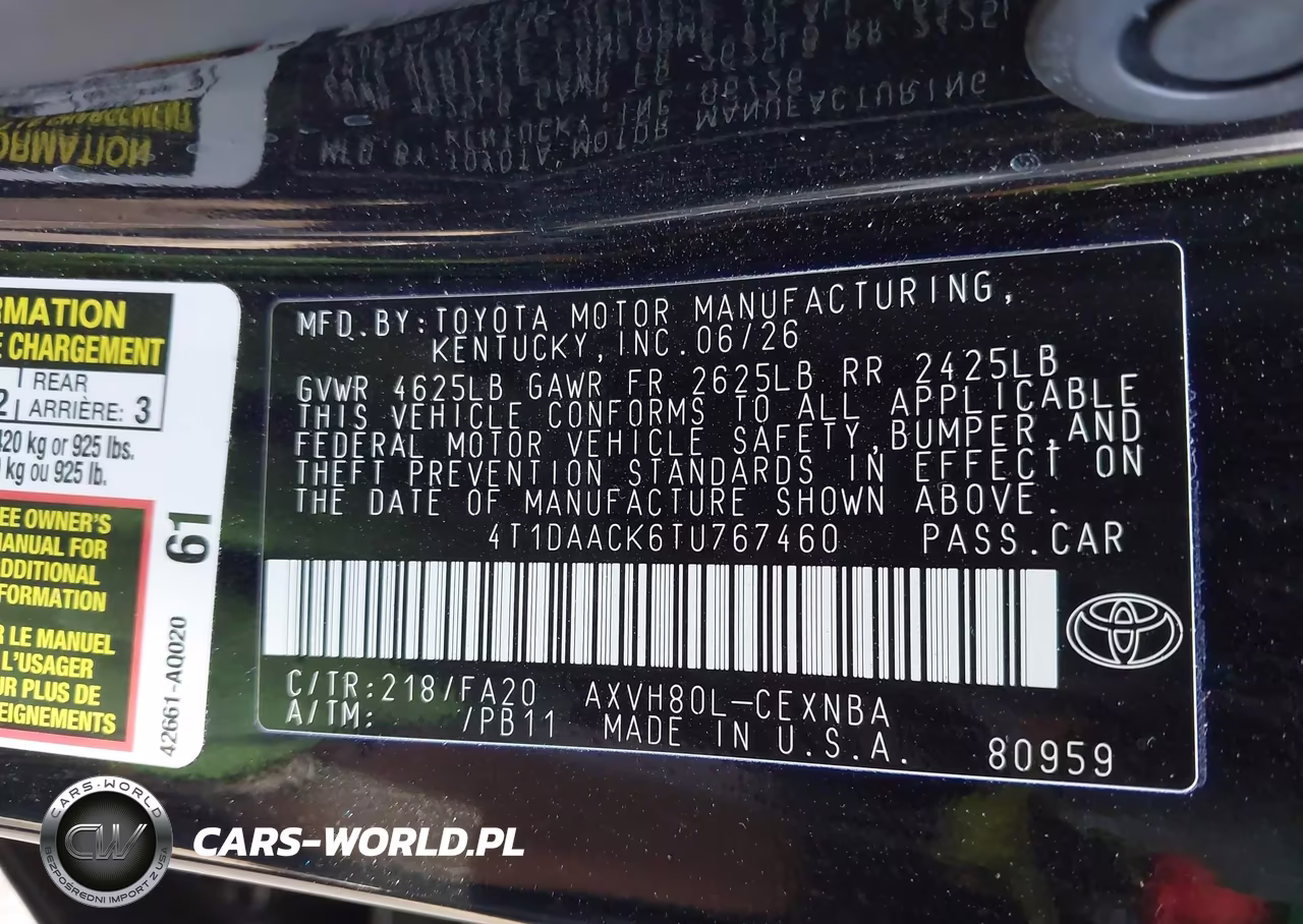 2026 Toyota Camry Le VIN:4T1DAACK6TU767460 - 9