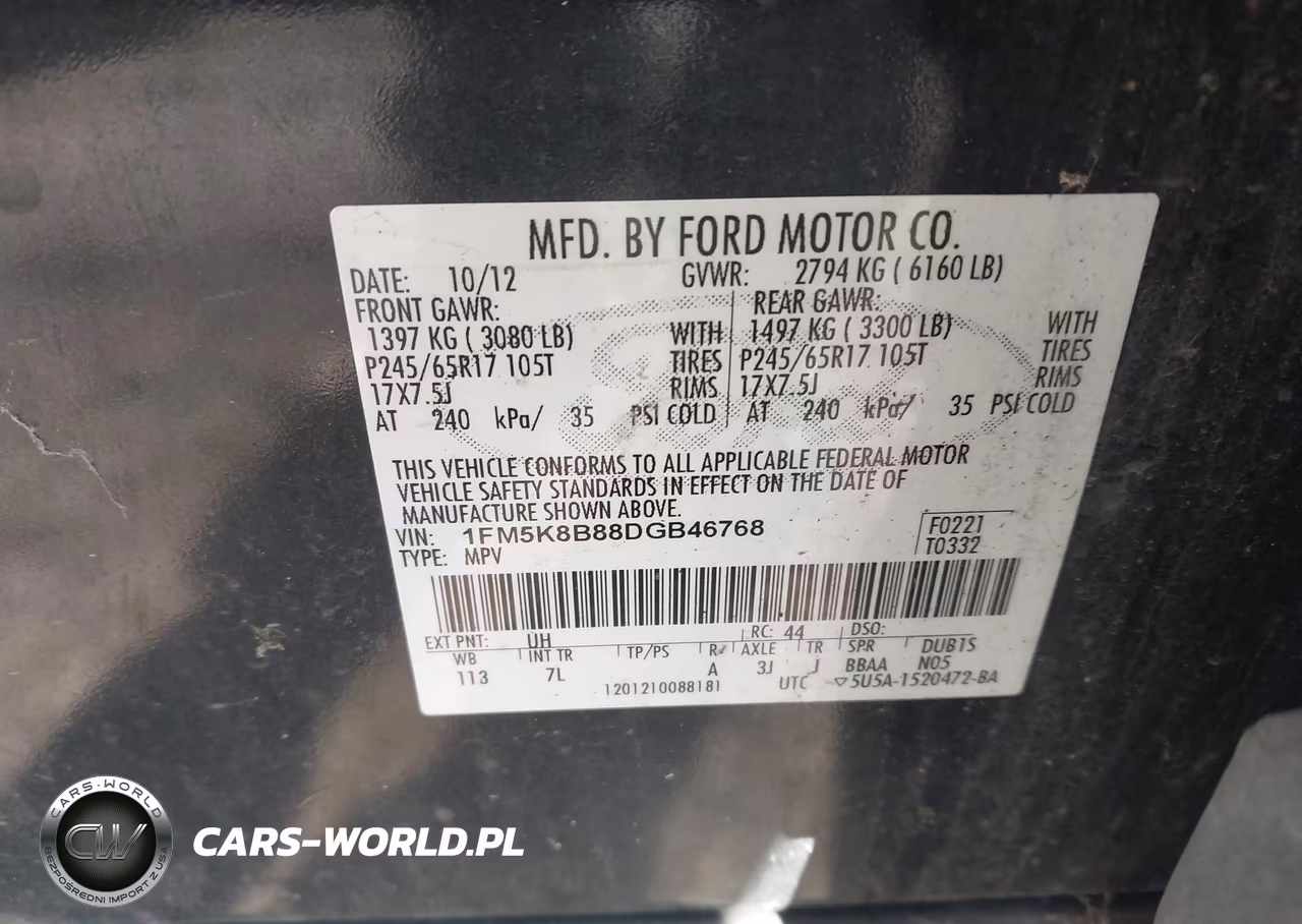 2013 Ford Explorer VIN:1FM5K8B88DGB46768 - 9