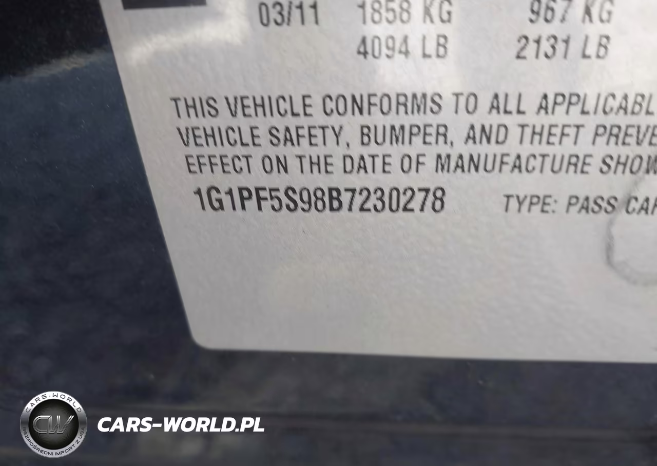 2011 Chevrolet Cruze 1Lt VIN:1G1PF5S98B7230278 - 9