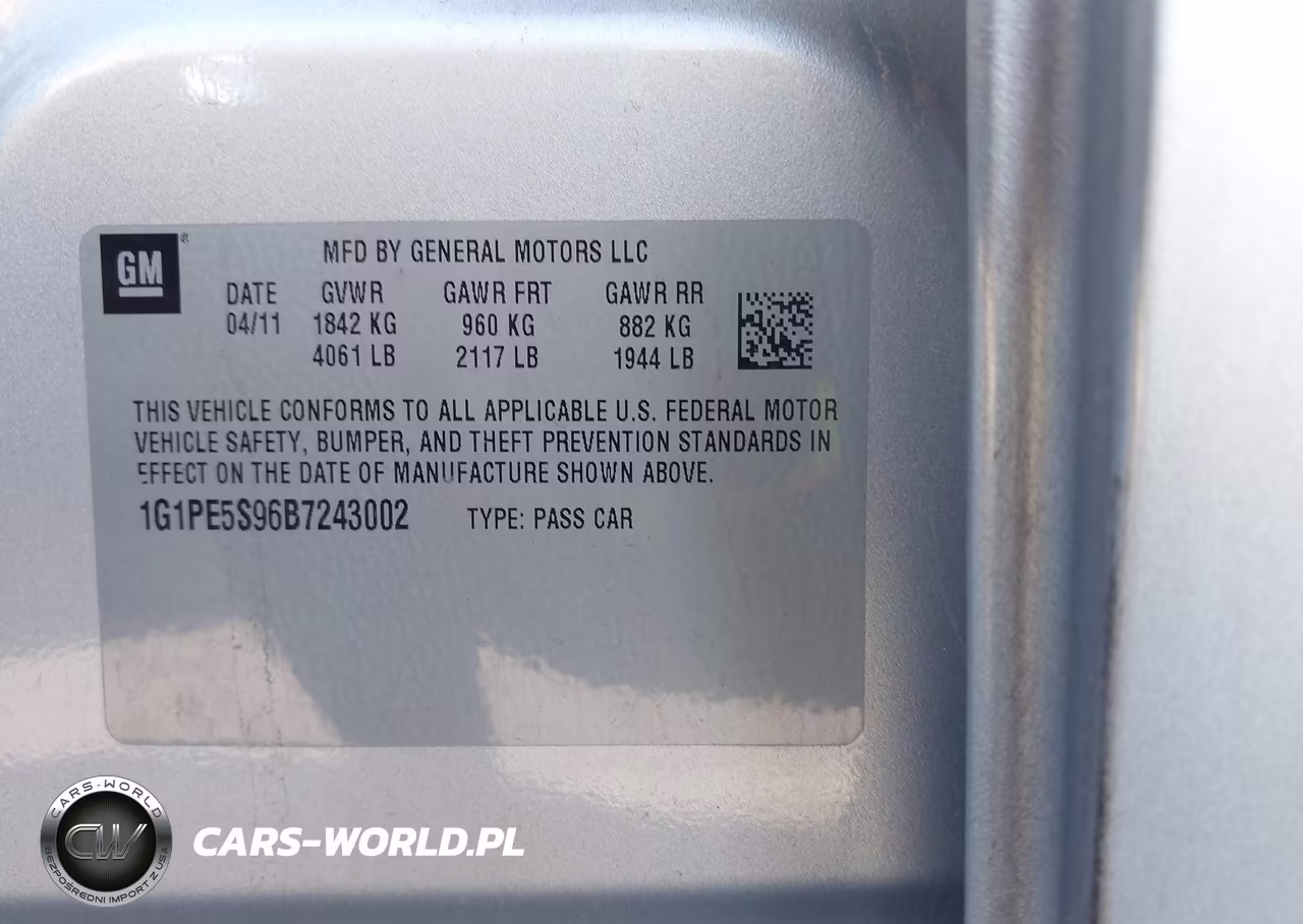 2011 Chevrolet Cruze Lt VIN:1G1PE5S96B7243002 - 9