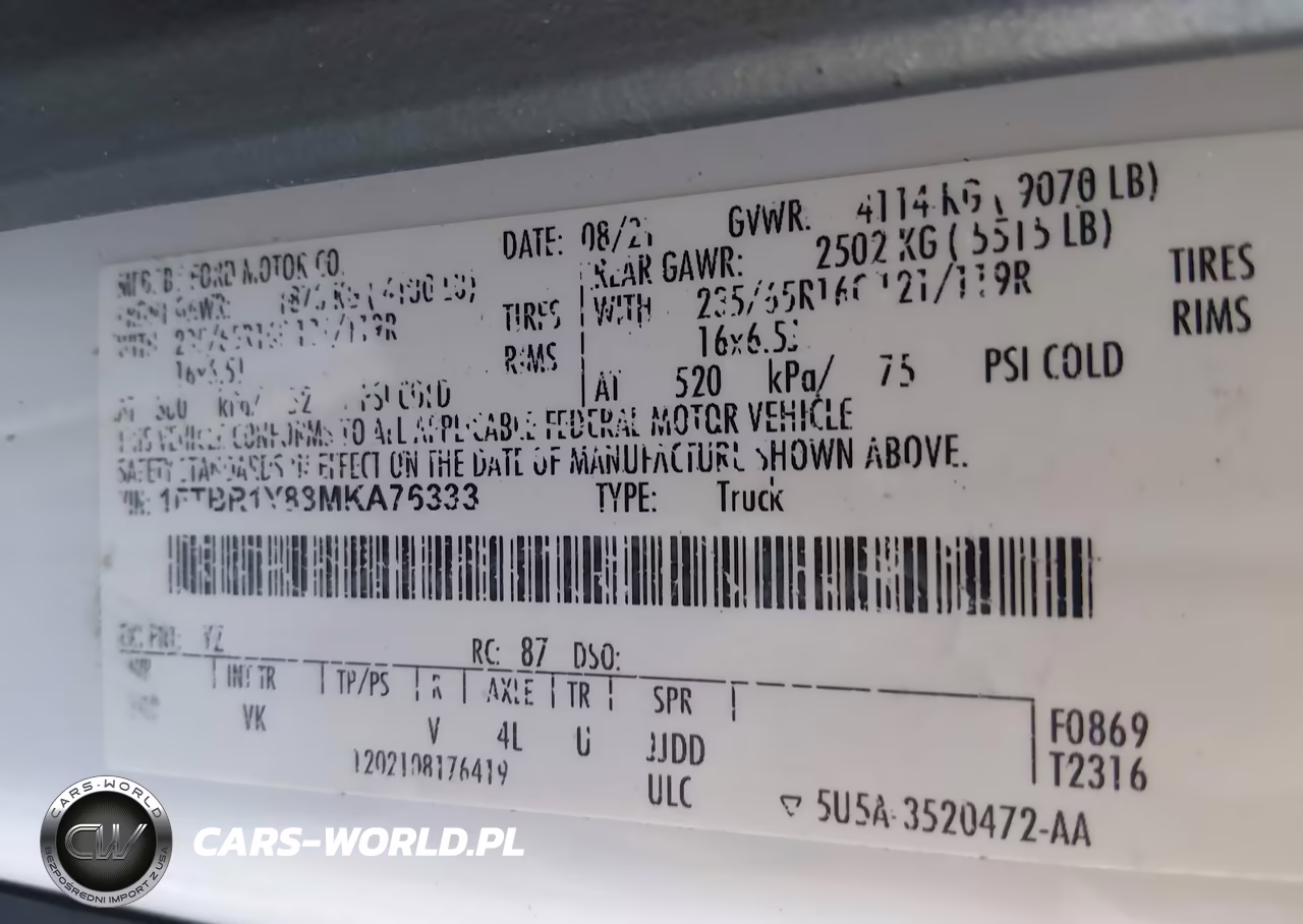 2021 Ford Transit-250 VIN:1FTBR1Y88MKA76333 - 9