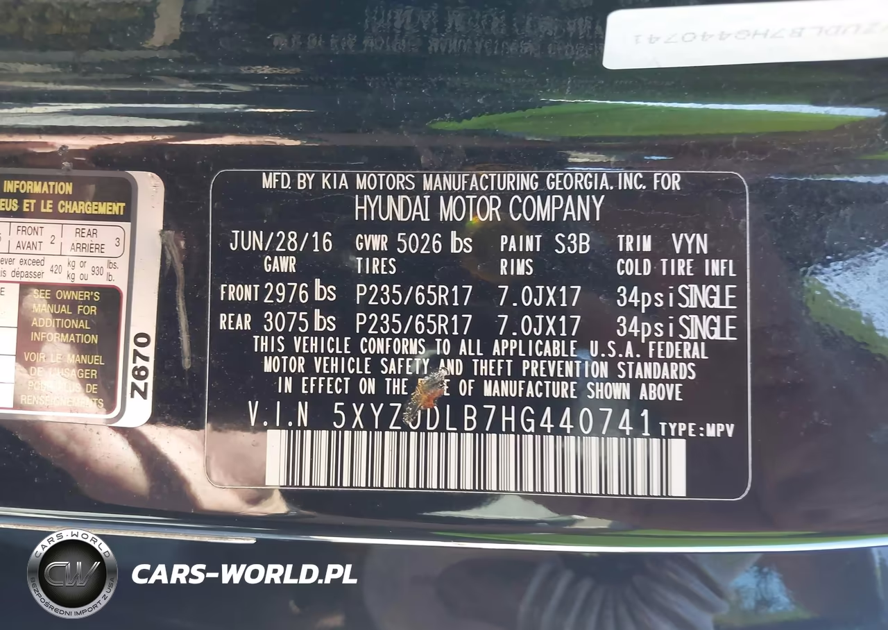 2017 Hyundai Santa Fe Sport 2.4L VIN:5XYZUDLB7HG440741 - 9