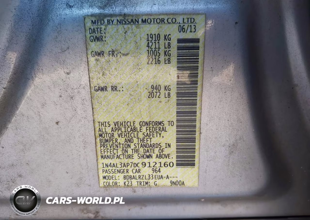 2013 Nissan Altima 2.5 S VIN:1N4AL3AP7DC912160 - 9