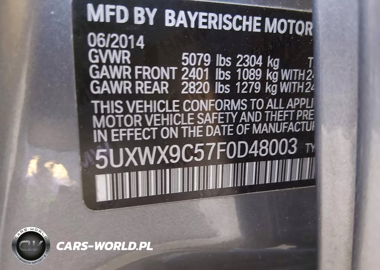 2015 BMW X3 xDrive28I VIN:5UXWX9C57F0D48003 - 9
