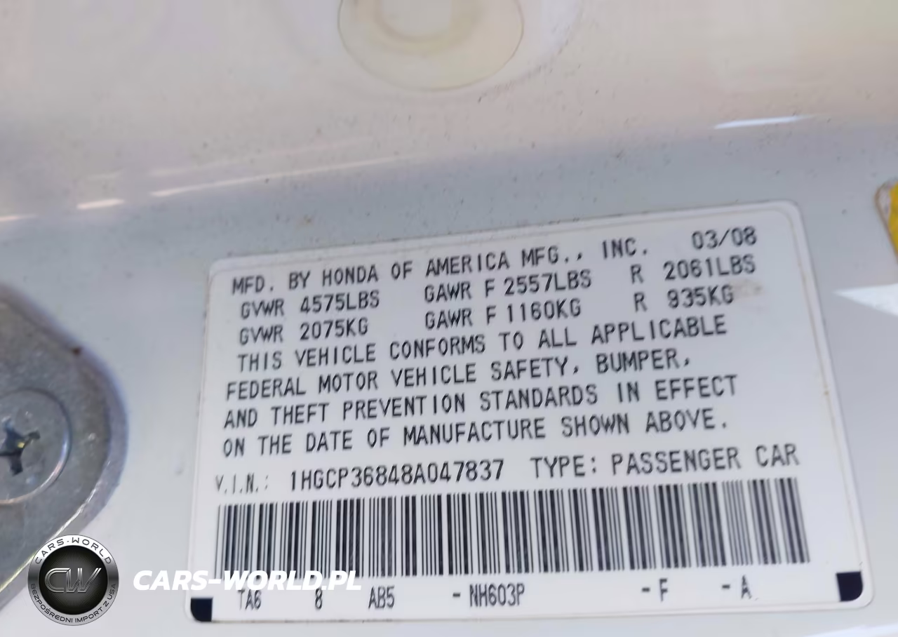 2008 Honda Accord 3.5 Ex-L VIN:1HGCP36848A047837 - 9