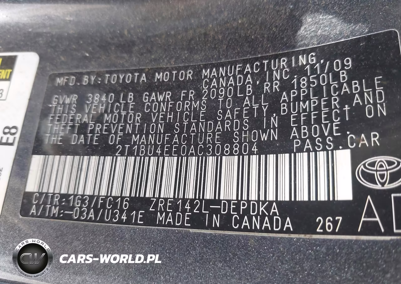 2010 Toyota Corolla Le VIN:2T1BU4EE0AC308804 - 9