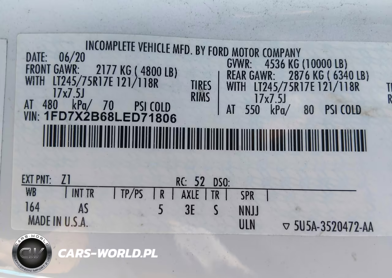 2020 Ford F-250 Xl VIN:1FD7X2B68LED71806 - 9
