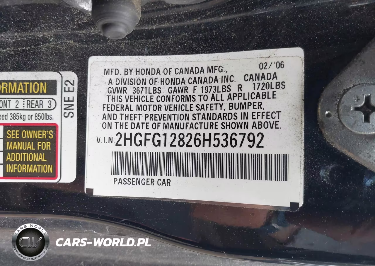 2006 Honda Civic Ex VIN:2HGFG12826H536792 - 9