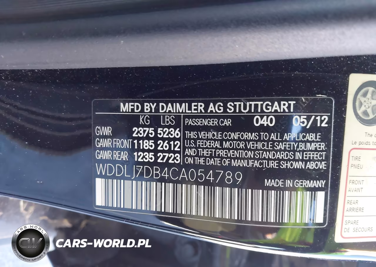 2012 Mercedes-Benz Cls 550 VIN:WDDLJ7DB4CA054789 - 9