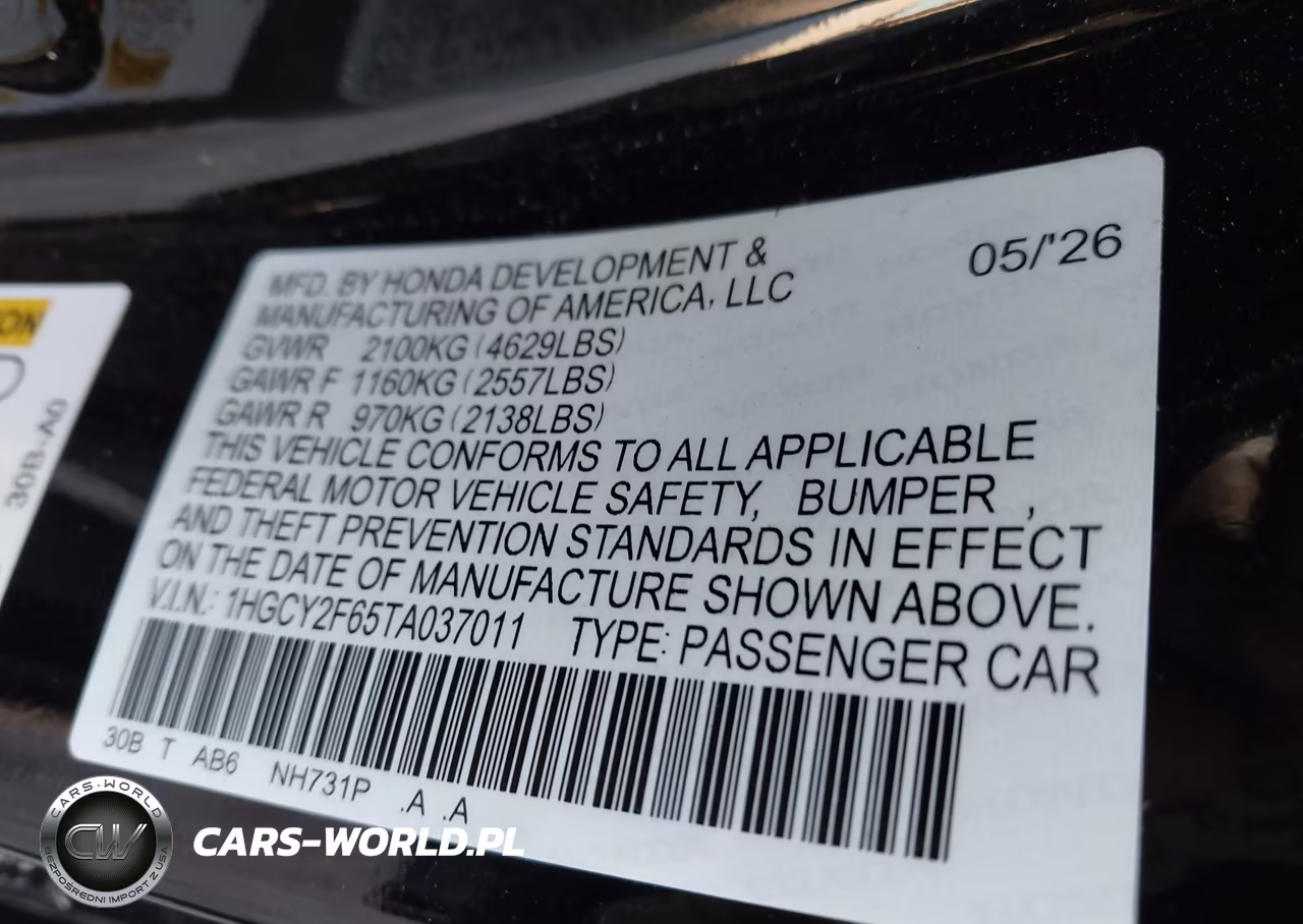 2026 Honda Accord Hybrid Ex-L VIN:1HGCY2F65TA037011 - 9