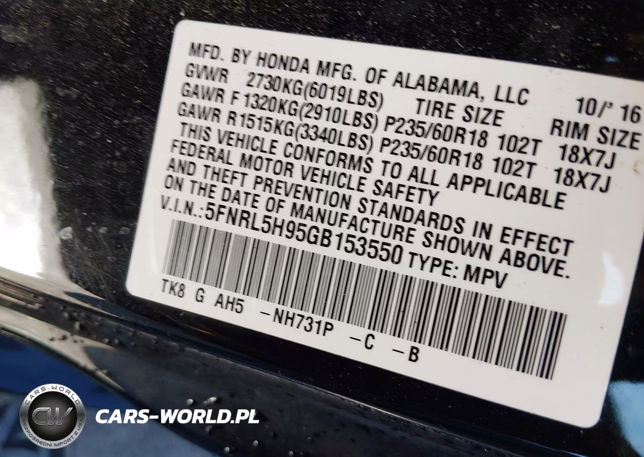 2016 Honda Odyssey Touring-Touring Elite VIN:5FNRL5H95GB153550 - 9