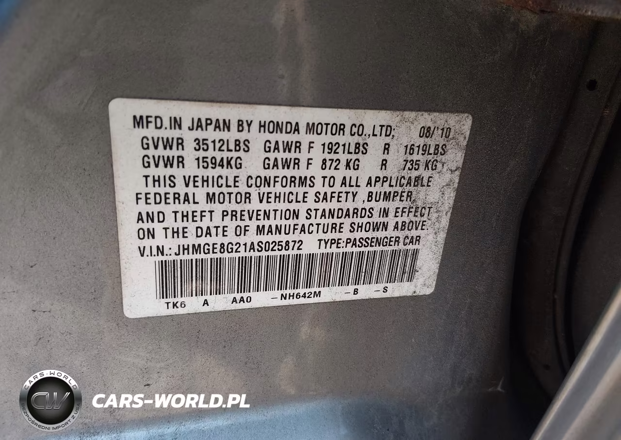2010 Honda Fit VIN:JHMGE8G21AS025872 - 9