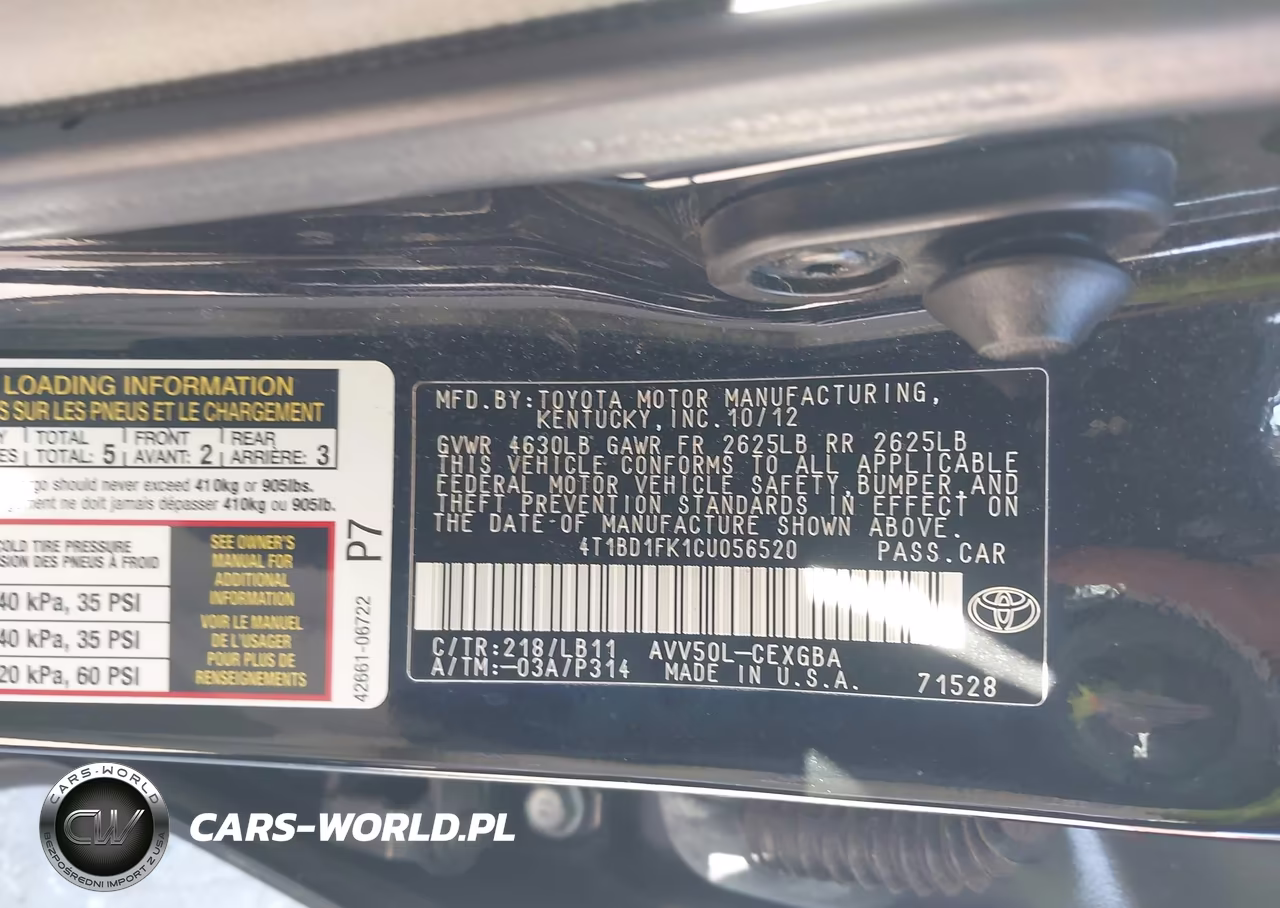 2012 Toyota Camry Hybrid Xle VIN:4T1BD1FK1CU056520 - 9