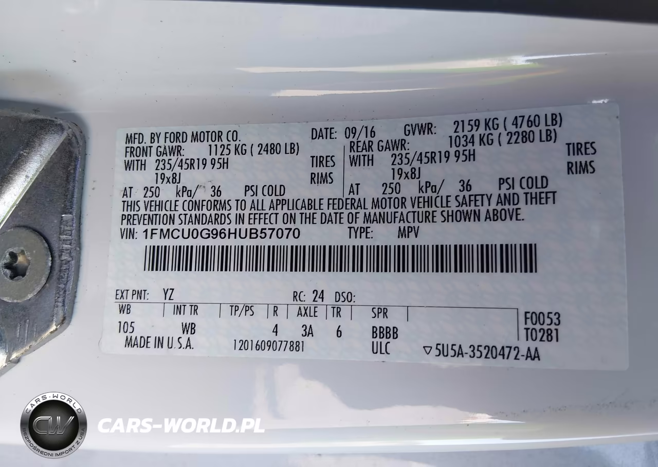 2017 Ford Escape Se VIN:1FMCU0G96HUB57070 - 9