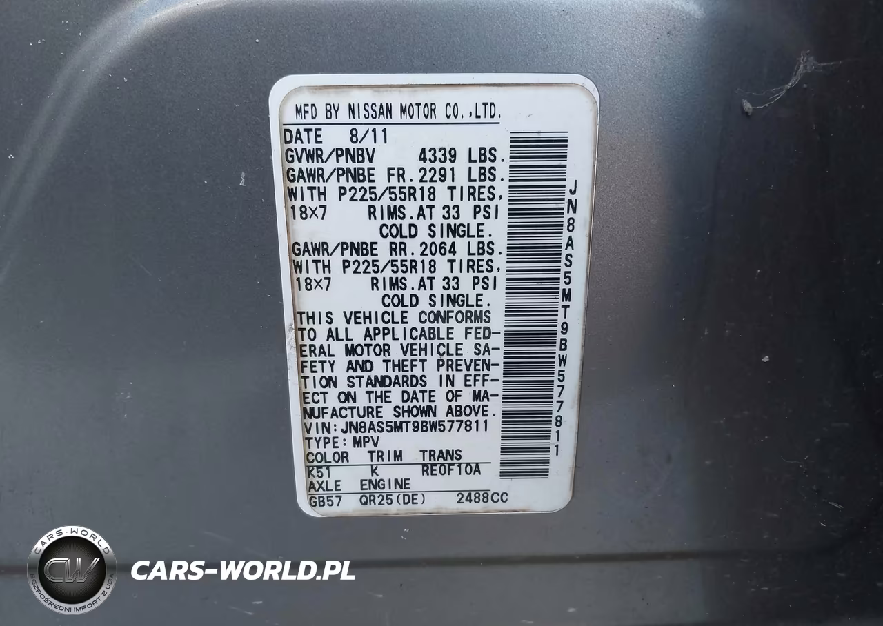 2011 Nissan Rogue Sv VIN:JN8AS5MT9BW577811 - 9