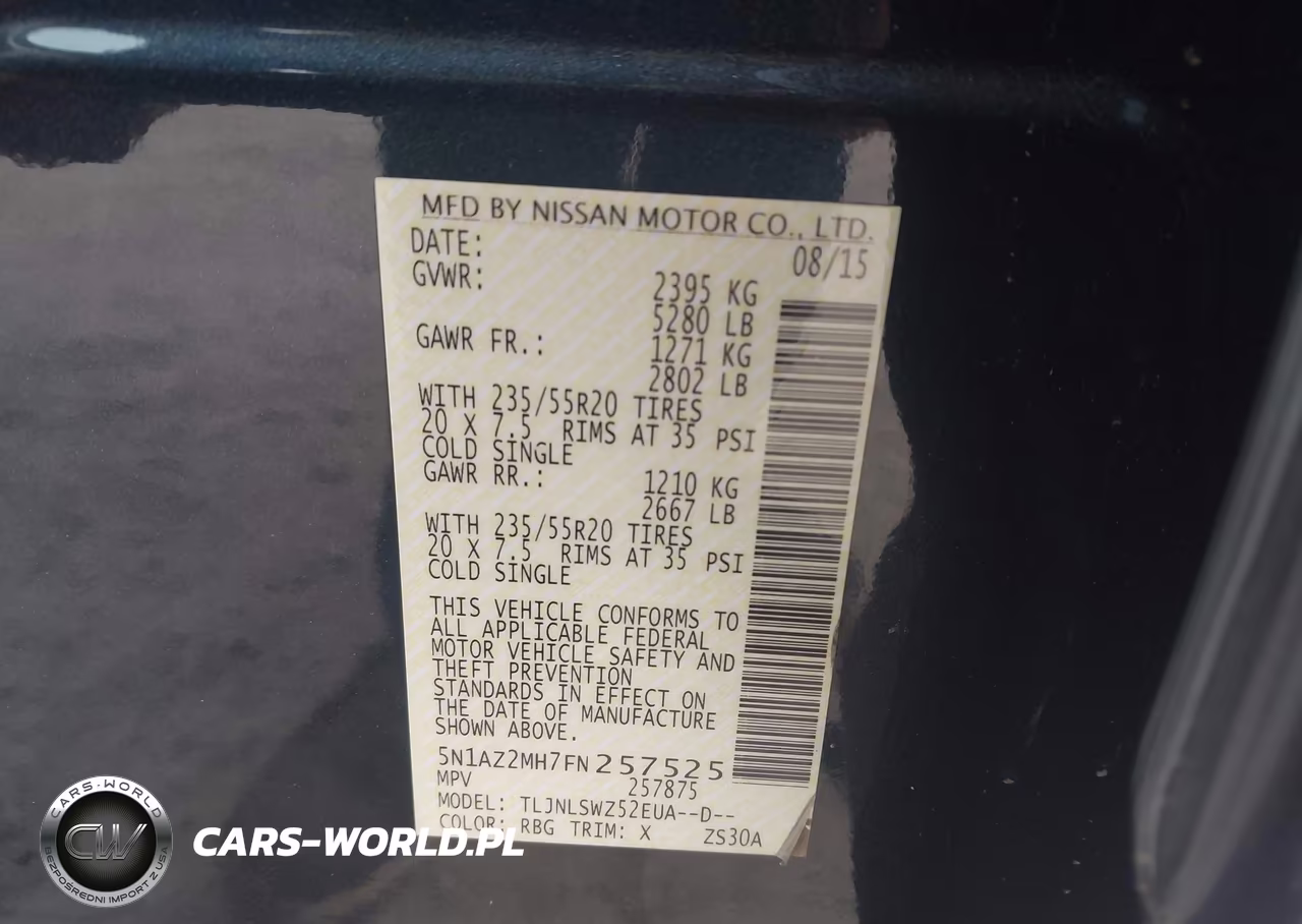 2015 Nissan Murano Platinum VIN:5N1AZ2MH7FN257525 - 9