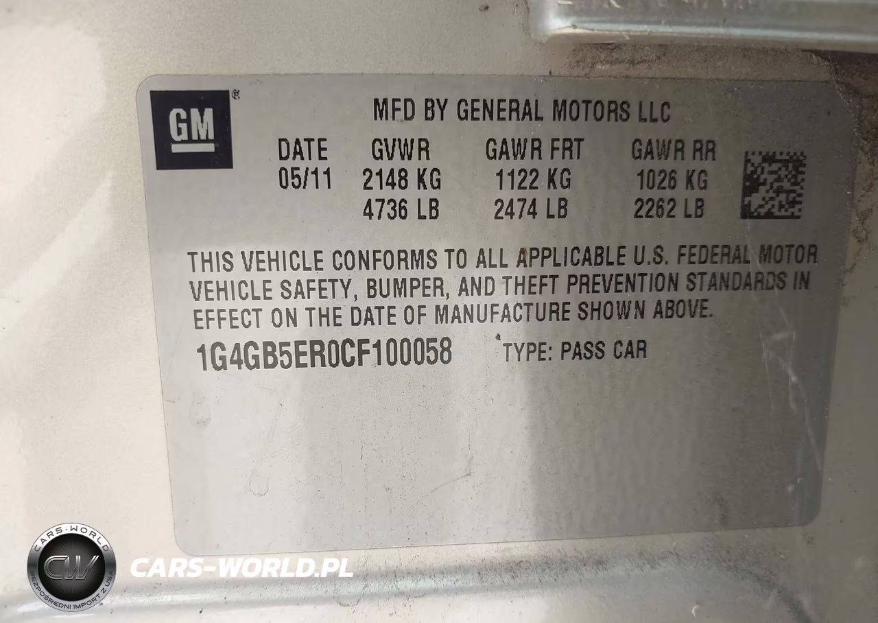 2012 Buick Lacrosse Convenience Group VIN:1G4GB5ER0CF100058 - 9