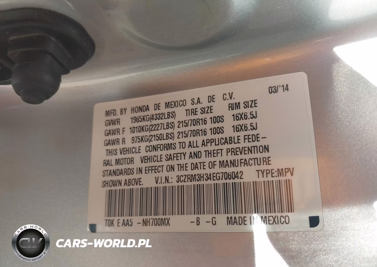 2014 Honda Cr-V Lx VIN:3CZRM3H34EG706042 - 9